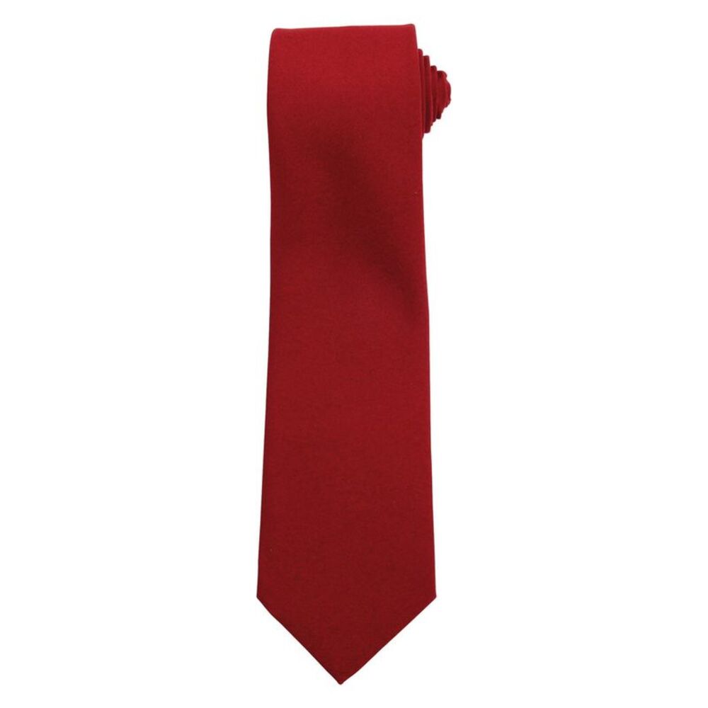 Premier Plain Polyester Tie / Burgundy